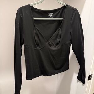 Trendy Black Long Sleeve Top